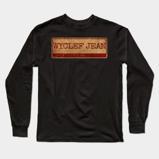 Wyclef Jean red Aliska text red gold retro Long Sleeve T-Shirt
